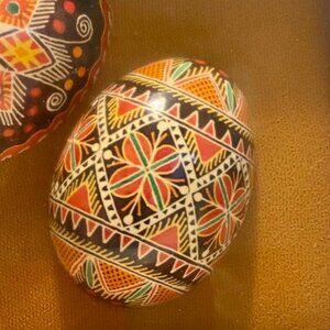 Ukrainian Easter Eggs displyed in glass